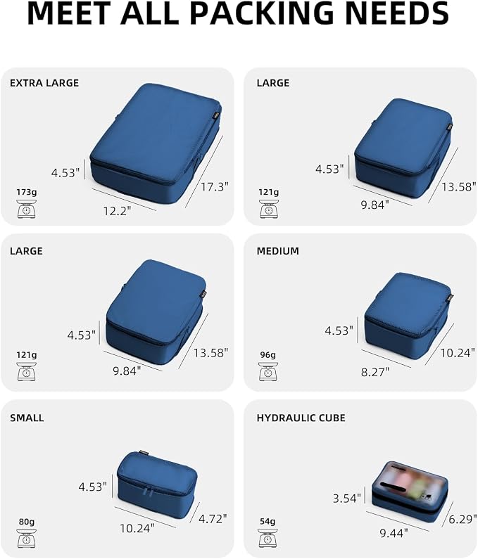 6 Set Compression Packing Cubes - Image 4