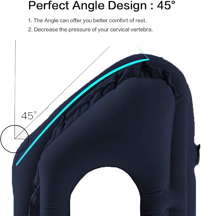 Inflatable Travel Pillow for Airplane, Inflatable Neck Air Pillow for Sleeping - Image 5