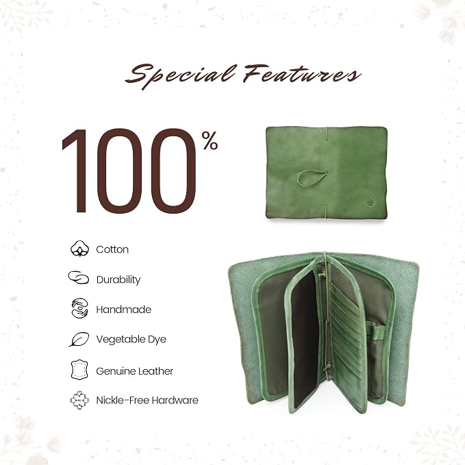 Genuine Leather Nomad Organizer Travel Wallet | Women's Wallet Clutch Passport - Image 4