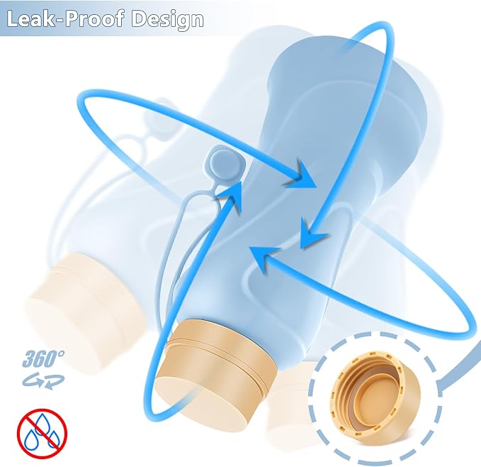 Collapsible Water Bottles 2 Pack, Leak Proof, Reuseable BPA Free Silicone - Image 4