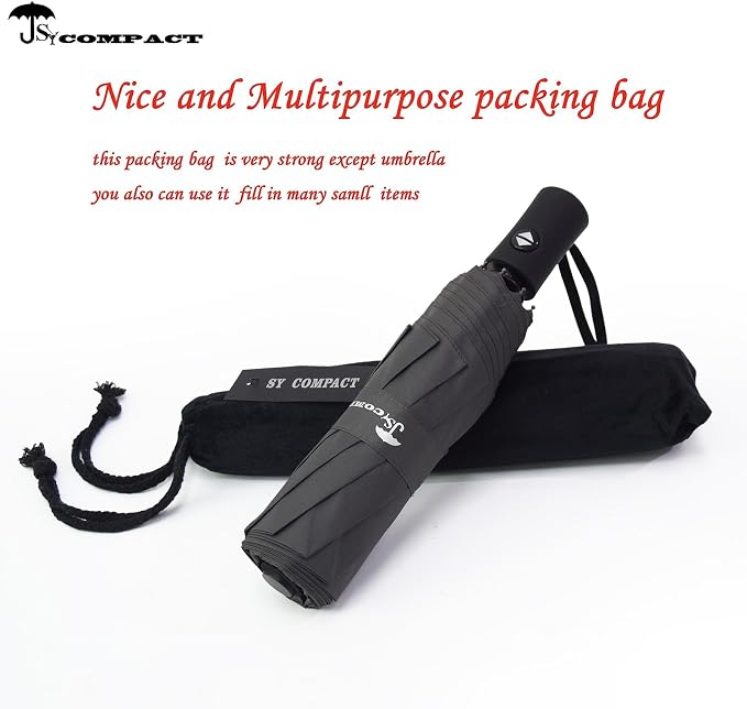 SY COMPACT Travel Umbrella Windproof Automatic Umbrellas Small Compact UV Sun - Image 7