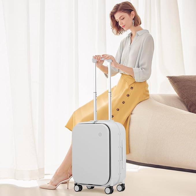 mixi Carry On Luggage, Travel Rolling Luggage Aluminum Frame PC Hardside - Image 2