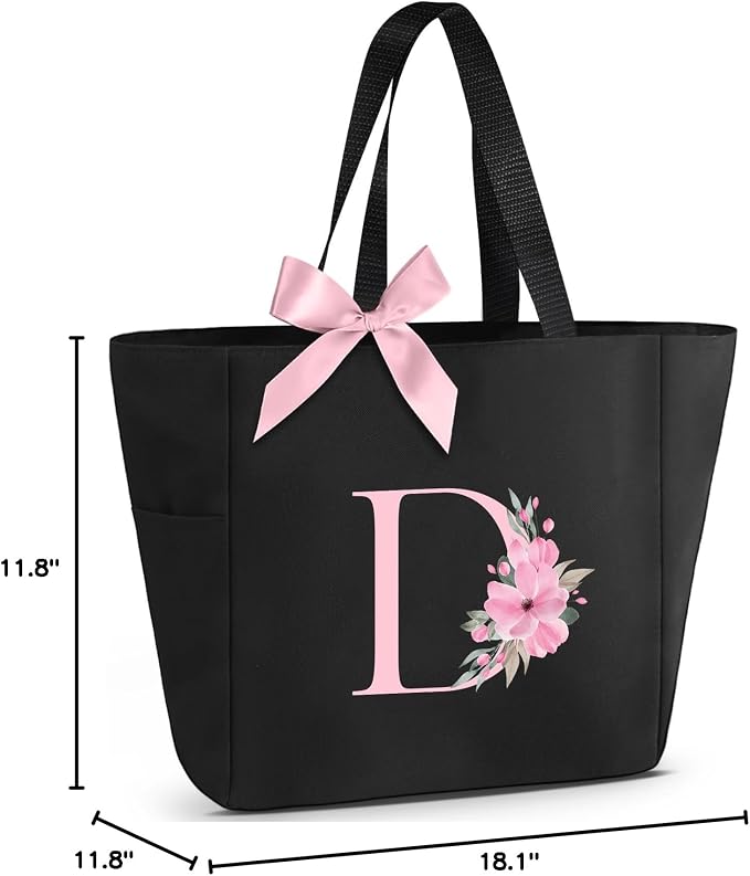 Vavabox Tote Bag, A-Z Initial Monogrammed Waterproof Tote Bag, Bridesmaid Gifts - Image 7