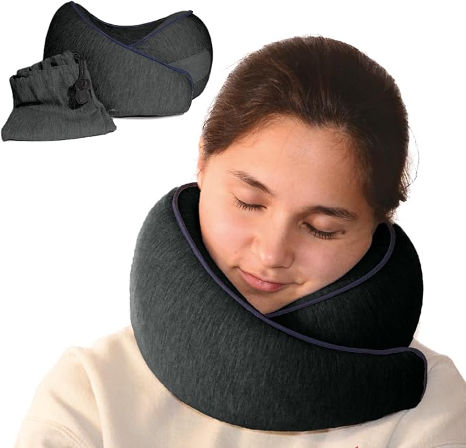 Memory Foam Travel Pillow | Provides Real Support to Head, Neck and Chin | Best by Etonville