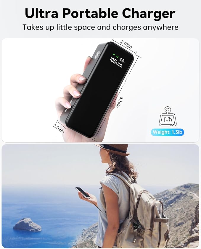 27000mah Power Bank, High Capacity 3-Port Laptop Portable Charger, 120 W Fast - Image 2
