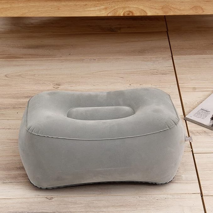 Inflatable Travel Foot Rest Pillow, Head Pad, Soft Flocking Pillow, Flights - Image 7