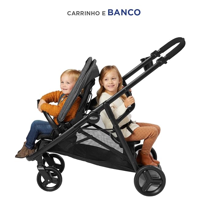 Graco Ready2Grow LX 2.0 Double Stroller Features Bench Seat and Standing - Image 5