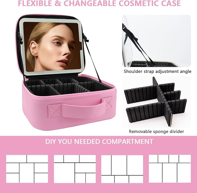Travel Makeup Bag for Women and Makeup Artists Cosmetic Organizer Large Makeup - Image 2