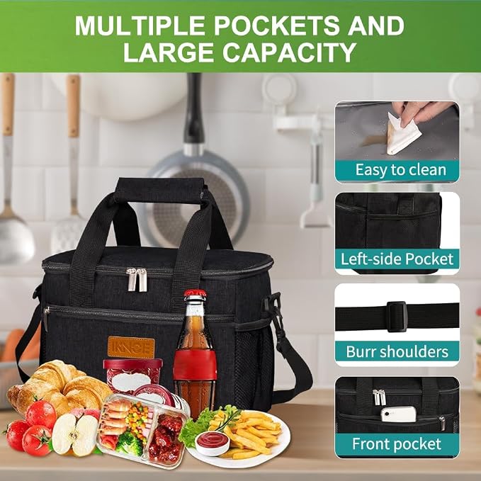 iknoe Insulated Lunch Bag, Foldable 8.5L Cooler Bag - Image 5