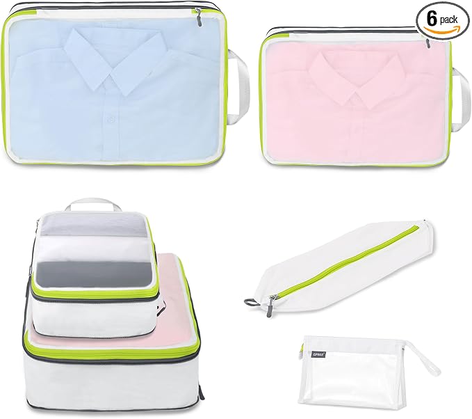 Cipway Compression Packing Cubes, See Through Mesh Luggage Organizer Bags by Cipway
