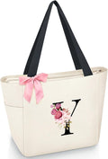 Vavabox Tote Bag, A-Z Initial Monogrammed Waterproof Tote Bag, Bridesmaid Gifts by Vavabox
