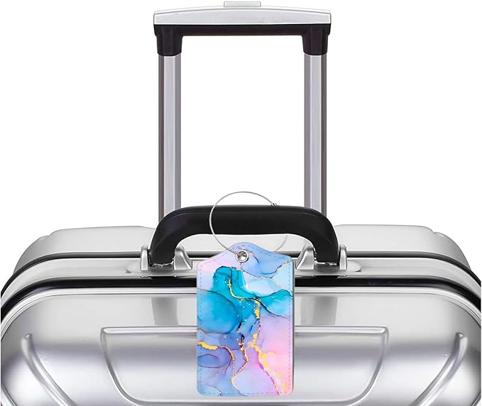 2 Pack Luggage Tag for Suitcase, Cute Unique Leather Bag Tags Identifiers - Image 5