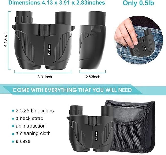 20x25 Binoculars for Adults and Kids, High Power Easy Focus Compact Binoculars - Image 4