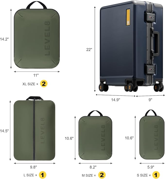 LEVEL8 Carry On Luggage Airline Approved Zipperless - Image 2
