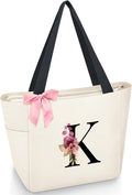 Vavabox Tote Bag, A-Z Initial Monogrammed Waterproof Tote Bag, Bridesmaid Gifts by Vavabox