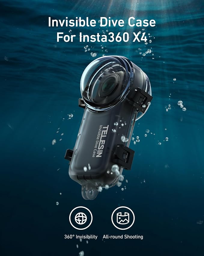 TELESIN Insta 360 X4 Invisible Dive Case, 50m/164ft Waterproof Case Protective - Image 2