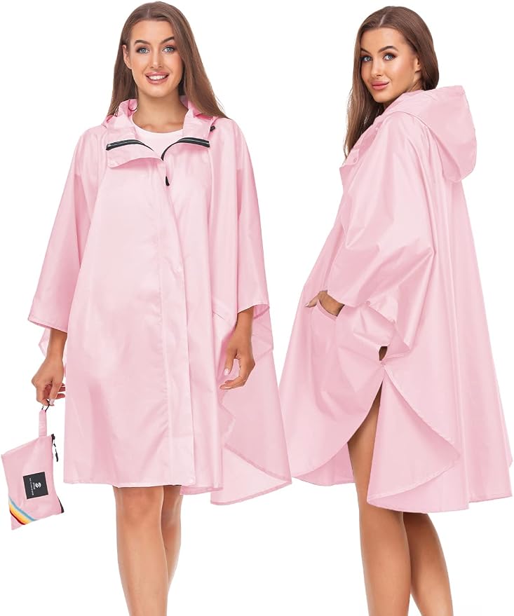 SaphiRose Unisex Rain Poncho Hooded Waterproof Raincoat - Image 2