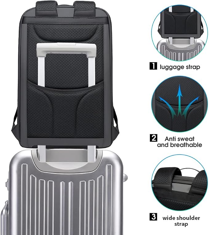 BANGE Anti Theft Backpack，Smart Business Laptop Fits 15.6 Inch Notebook - Image 7