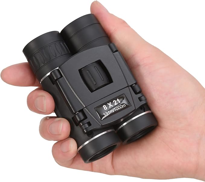 8x21 Mini Compact Pocket Binoculars, Lightweight Foldable Easy Focus Small by Anourney