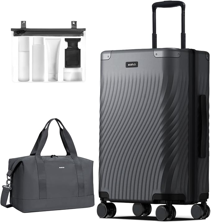 ECOHUB Hardside Expandable Carry On Luggage, Recycled PC 24" Rolling Luggage by ECOHUB