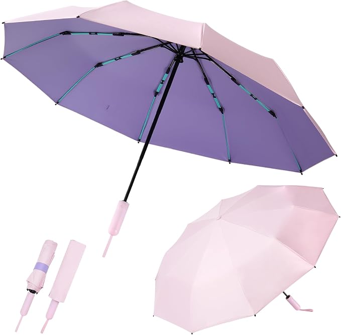 Folding Umbrella Anti-UV Compact Durable Folding Umbrella Auto Open Close by Leznazik