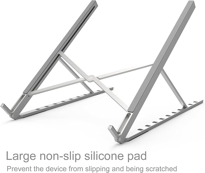 Aluminum Laptop Stand for Desk, Foldable Ventilated Cooling Notebook Stand - Image 3
