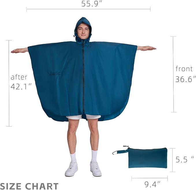 Cloak raincoat Unisex poncho Adult hooded men and women - Image 3