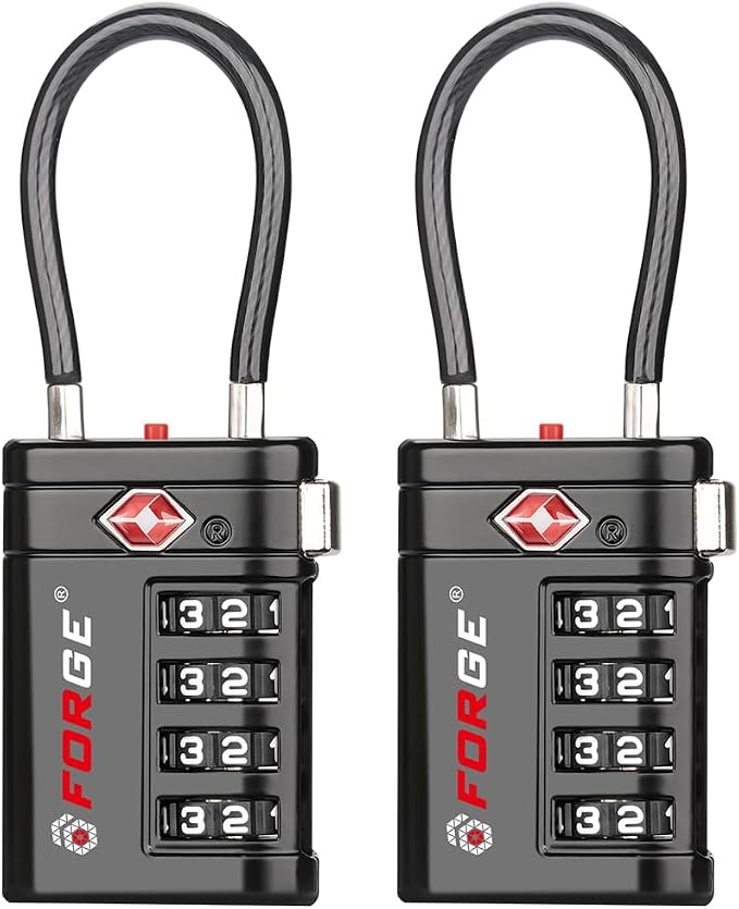 Forge TSA Approved Luggage Locks 4 Digit Combination TSA Travel Locks by Forge