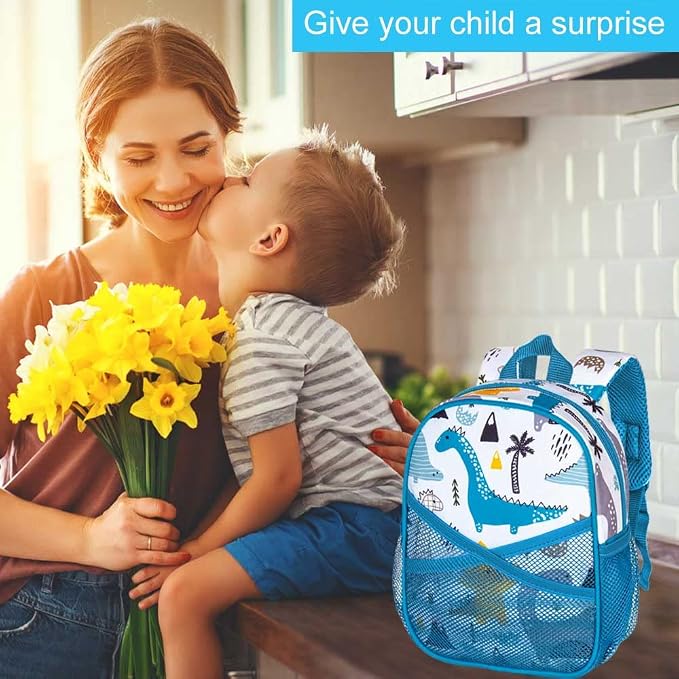 AGSDON Toddler Backpack with Leash, 9.5" Baby Dinosaur Safety Leashes Removable - Image 3