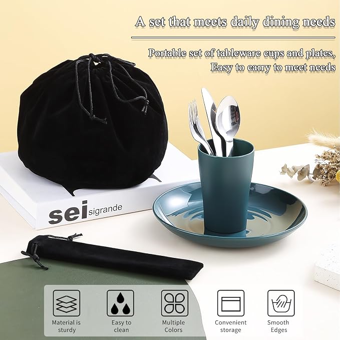 Evanda Camping Cutlery Set, Reusable Light Weight Mug, Plate and Stainless - Image 7