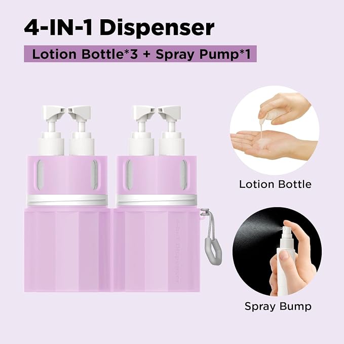 4 in 1 Travel Toiletry Containers, TSA Approved Refillable Travel Size - Image 4