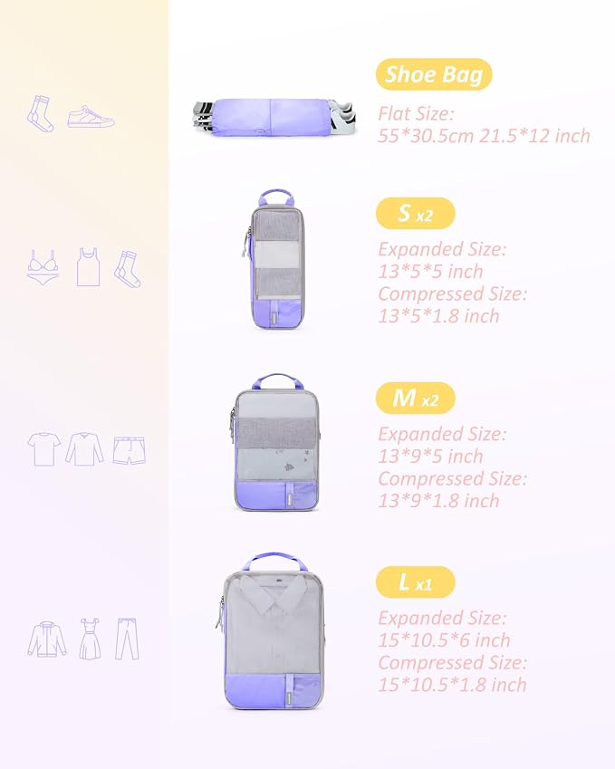 BAGSMART 6 Set Compression Packing Cubes - Image 2