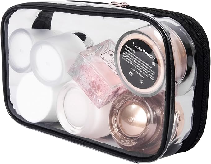 Portable Zippered Transparent Vinyl Travel Cosmetic Bag Clear PVC Makeup Kits - Image 6
