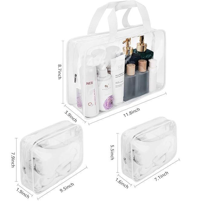5Pcs Crystal Clear PVC Travel Toiletry Bag Kit - Image 6