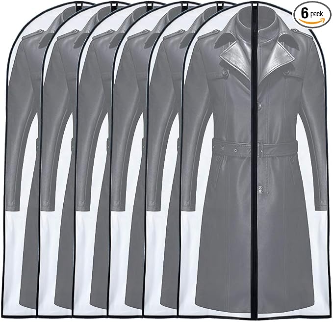 Garment Bags for Hanging Clothes 24'' x 55 '' Transparent Lightweight by UOUEHRA