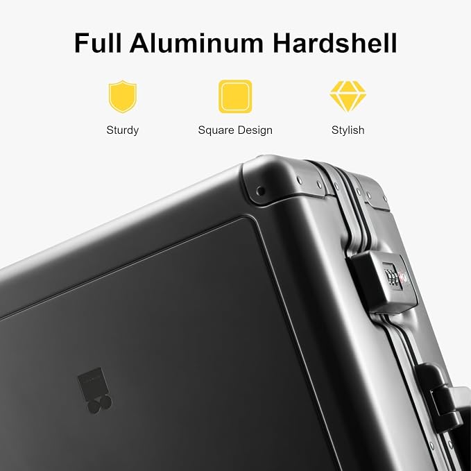 LEVEL8 Gibraltar Aluminum Zipperless Luggage 20 Inch, Hardside Carry on - Image 3