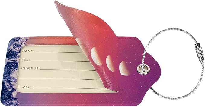 2 Pack Luggage Tag for Suitcase, Cute Unique Leather Suitcase Tags Identifiers - Image 4