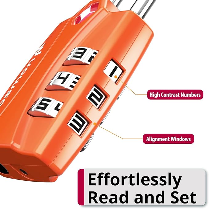 Fosmon TSA Accepted Luggage Locks, Open Alert Indicator 3 Digit Combination - Image 5