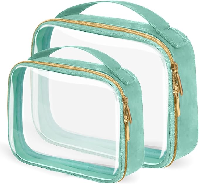 TSA Approved Travel Toiletry Bag, 2 Pack Clear Makeup Bags by FAYORORY