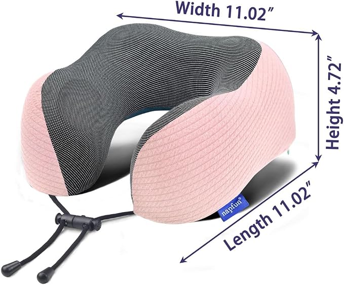 napfun Neck Pillow for Traveling, Upgraded Travel Neck Pillow for Airplane 100% - Image 5