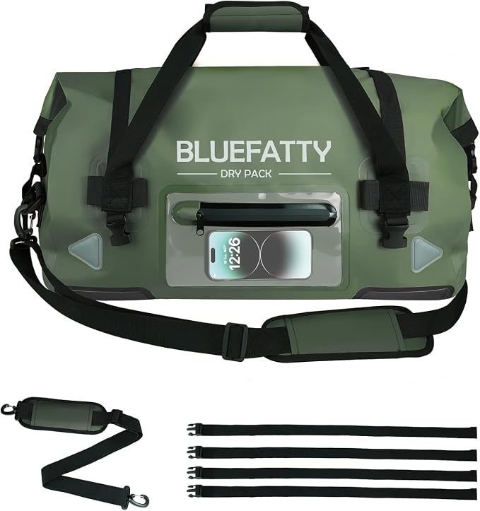 Waterproof Motorcycle Duffel Bag Roll Top Dry Duffel Bag by BLUEFATTY