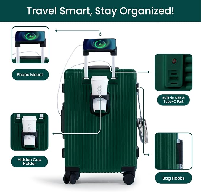NOBL Travel Carry On Luggage, Noble Zipperless Aluminum Frame PC Hard Shell - Image 3