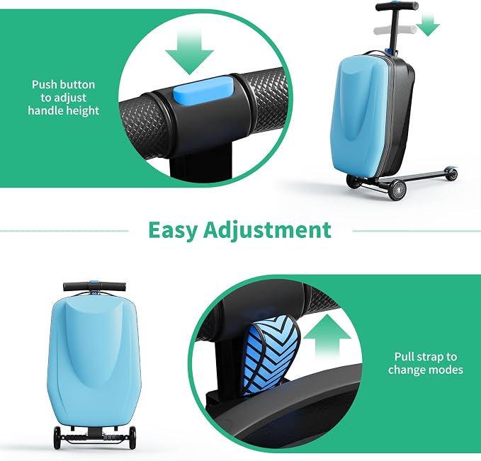 Scooter Hardshell Kids' Luggage, Foldable Carry on Kids Suitcase - Image 5