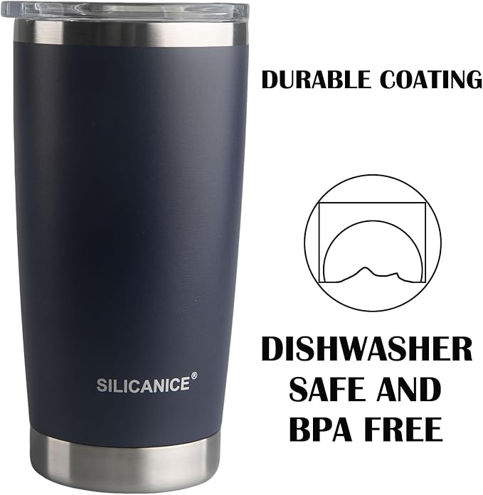 Navy Blue 20 oz Stainless Steel Double Wall Vacuum Insulated Tumbler - Image 7