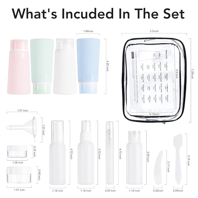 Valourgo 15 Pack Travel Bottles Set, TSA Approved Leak Proof Silicone Travel - Image 6
