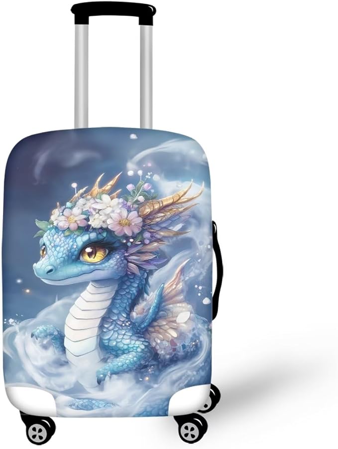 Dragon Luggage Cover Universal Fit 26-29 Inch Anti-Slip Elastic Spandex by Dremagia