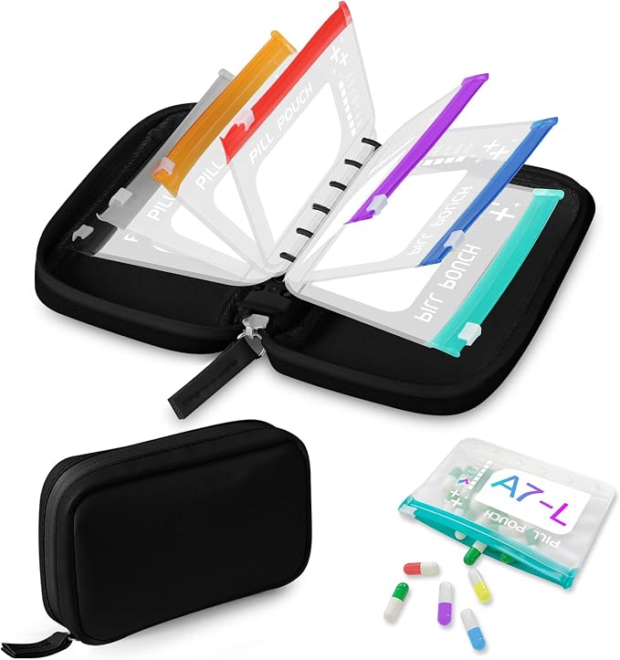 A7-L Water-Proof Pill Pouch Set， Large Pill Organizer, BPA Free, A7-L Pill by Timueetech
