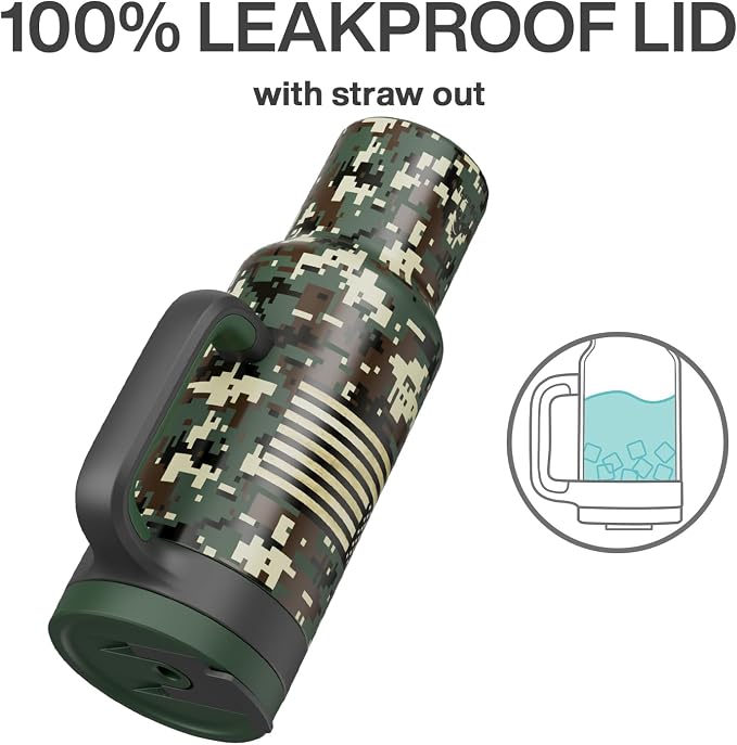 50 oz Camo Tumbler with Handle, 2-in-1 Straw and Sip Lid, Dishwasher Safe - Image 4