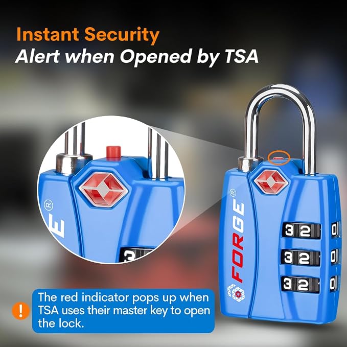 Forge Luggage Locks TSA Approved 4 Pack 4 Colors, Small Combination Lock - Image 3