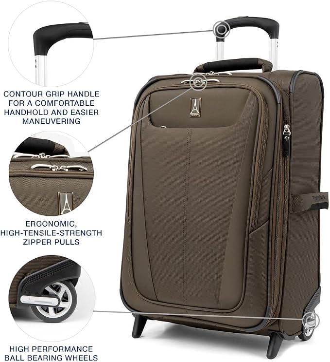 Travelpro Maxlite 5 Softside Expandable Upright 2 Wheel Carry on Luggage - Image 2